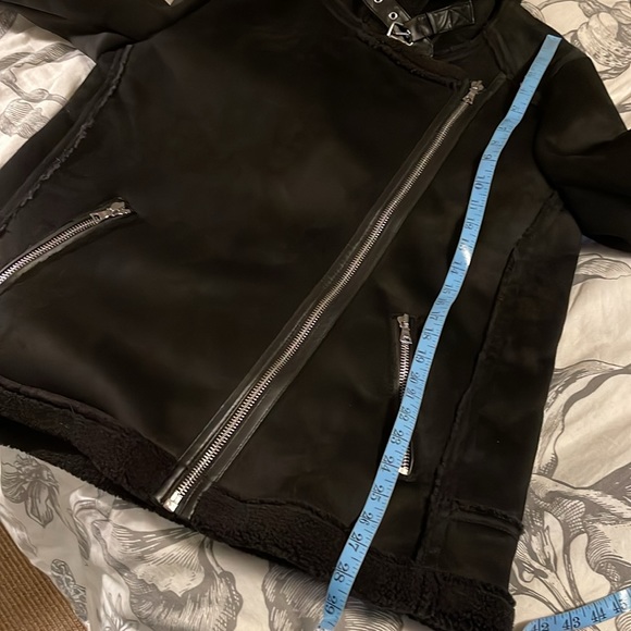 Ann Taylor Sherpa Moto Jacket Faux Suede 541396 - Picture 4 of 9